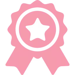 Icoon van een kwaliteitsbadge met een ster voor premium kwaliteit zijden bloemen.