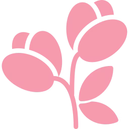 Icoon van een bloemtak voor het selecteren van een zijden boeket of bloemenabonnement.
